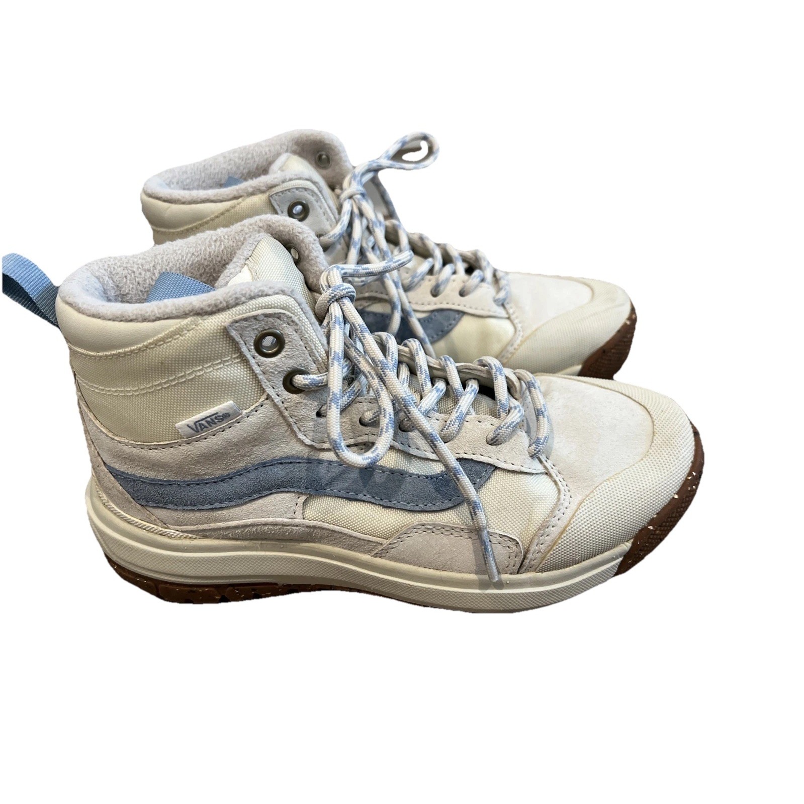 Vans Ultrarange Exo Hi Mte Sneaker Boots Cream Ivory Blue Mens 5 Womens 7